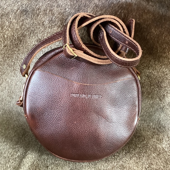 Portland Leather Goods Large Coldbrew Circular Crossbody Handbag